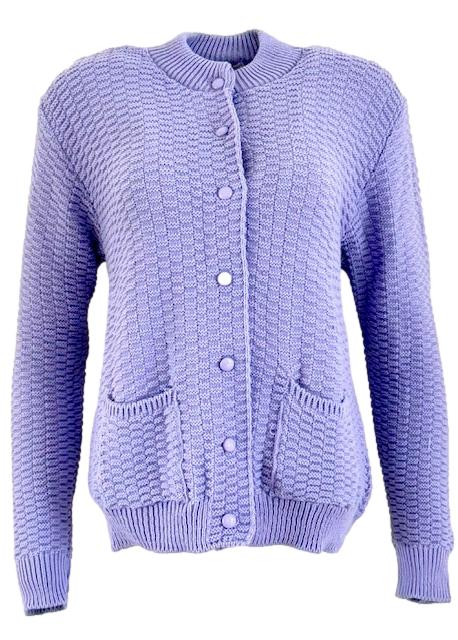 Emma Lilac Round Neck Pocket Cardigan